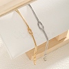 2Pcs Simple Alloy Love Knot Couple Bracelet Set PW-WGF0160-01-2