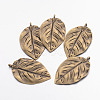 Tibetan Style Alloy Leaf Big Pendants X-TIBEP-Q040-089AB-NR-1