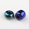 8/0 Electroplated Iris Round Glass Seed Beads X-SEED-A009-3mm-605-2