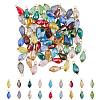 90Pcs 18 Colors Electroplate Glass Pendants PALLOY-AB00137-1