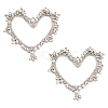 2Pcs Hollow Heart Handicraft Beading Felt Appliques PATC-FG0001-53-1