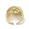 Brass Micro Pave Cubic Zirconia Open Cuff Ring RJEW-K256-51G-3