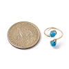 Copper Wire Wrapped Natural & Synthetic Gemstone Toe Open Ring RJEW-JR00622-4