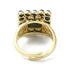 Natural Malachite & Lapis Lazuli Adjustable Ring RJEW-B030-01A-07-4