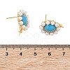 Brass and ABS Plastic Imitation Pearl Stud Earring Findings KK-C172-14B-G-3