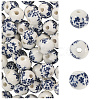 80Pcs Floral Printed Porcelain Beads PORC-SC0001-17-5