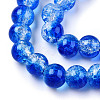 Transparent Crackle Baking Paint Glass Beads Strands DGLA-T003-01C-03-3