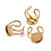 201 Stainless Steel Cuff Ring Findings STAS-S080-040B-G-6