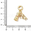 Brass Micro Pave Orange Cubic Zirconia European Dangle Charms KK-CBA765A-04G-3
