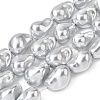 Electroplate Opaque Glass Imitation Pearl Beads Strands EGLA-H113-08B-1