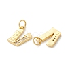 Rack Plating Eco-friendly Brass Micro Pave Clear Cubic Zirconia Charms KK-D072-01G-V-NR-2