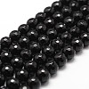 Natural Dyed & Heated Black Onyx Beads Strands X-G-D840-22-10mm-1