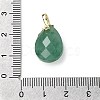 Natural Green Aventurine Faceted Teardrop Pendants KK-D021-03E-G-3