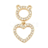 Brass Micro Pave Clear Cubic Zirconia Pendants KK-F919-41A-G-1