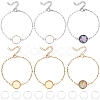 10Pcs 2 Colors 304 Stainless Steel Paperclip Chain Satellite Chain Bracelet Making BJEW-SP0001-31-1