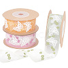 4 Rolls 4 Colors Printed Organza Ribbons SRIB-PH0001-30-1