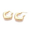 Rhombus Brass Hoop Earrings EJEW-T047-109G-3
