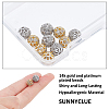 SUNNYCLUE 10Pcs 2 Colors Rack Plating Brass Micro Pave Clear Cubic Zirconia Beads ZIRC-SC0001-23-3