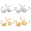 4Pcs 4 Styles Stainless Steel Cuff Pad Ring Settings FIND-LP0001-09-1