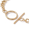 Ion Plating(IP) 304 Stainless Steel Curb Chain Bracelet with Toggle Clasp for Women BJEW-E017-01G-3