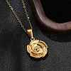 304 Stainless Steel Rose Pendant Necklaces for Women NJEW-S439-01A-G-3