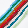 ARRICRAFT 10 Strands 10 Colors Frosted Transparent Glass Beads Strands FGLA-AR0001-02-3