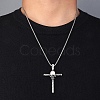 Zinc Alloy Cross Pendant Necklaces NJEW-M211-06A-ASP-3