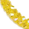 Electroplate Transparent Glass Beads Strands EGLA-B011-02A-AB02-3