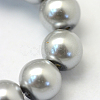 Baking Paint Pearlized Glass Pearl Round Bead Strands X-HY-Q003-4mm-34-3