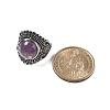 Natural Amethyst Adjustable Rings RJEW-I108-03AS-09-5