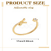 1Pc Letter Brass Rhinestone Open Cuff Rings for Women AJEW-LP0004-47L-G-2