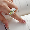 Flower Glass Finger Rings FS-WG137CE-01-3