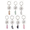 Natural Quartz & Alloy Keychain KEYC-JKC01147-1