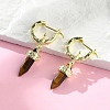 Natural Tiger Eye Hoop Earrings EJEW-P306-01G-09-3