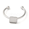 Non-Tarnish 304 Stainless Steel Open Cuff Ring Components X-STAS-I306-03P-2