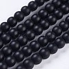 Synthetic Black Stone Beads Strands G-R345-6mm-38-1-1