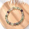 Natural Fluorite Stretch Bracelets BJEW-E373-8mm-10-1