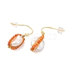 Sterling Silver Dngle Earrings EJEW-K273-07G-2