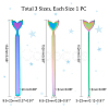 3Pcs 3 Style Stainless Steel Fishtail Bangle Blank Strips FIND-UN0001-96MC-3