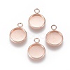 201 Stainless Steel Pendant Cabochon Settings STAS-F191-14RG-B-2