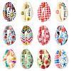 60Pcs 12 Styles Printed Natural Shell Beads BSHE-CJ0001-10-1