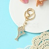 Golden Alloy Rhinestone Keychain KEYC-YW00105-25-1