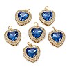 Brass Micro Pave Cubic Zirconia Pendants KK-G404-B-01R-G-1