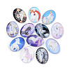Flatback Glass Cabochons X-GGLA-S034-25x18-022-1