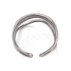 Non-Tarnish Wave 304 Stainless Steel Cuff Rings for Women RJEW-G322-08P-3