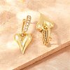Brass Micro Pave Clear Cubic Zirconia Hoop Dangle Earrings EJEW-G471-30B-G-3