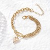 Heart Alloy Charm Bracelets BJEW-JB12775-02-2