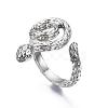 Snake Shape Rack Plating Alloy Cuff Rings RJEW-Q163-030B-RS-3