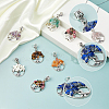 36Pcs 9 Colors Tibetan Style Alloy & Gemstone Chip European Dangle Charms PALLOY-FH00147-4