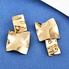 304 Stainless Steel Square Dangle Stud Earrings EJEW-K268-79A-G-2